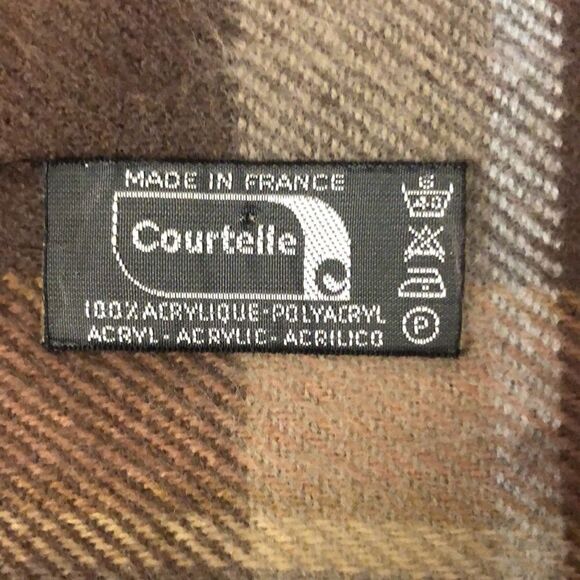 Courtelle Brown Gray Plaid Scarf - Picture 3 of 5